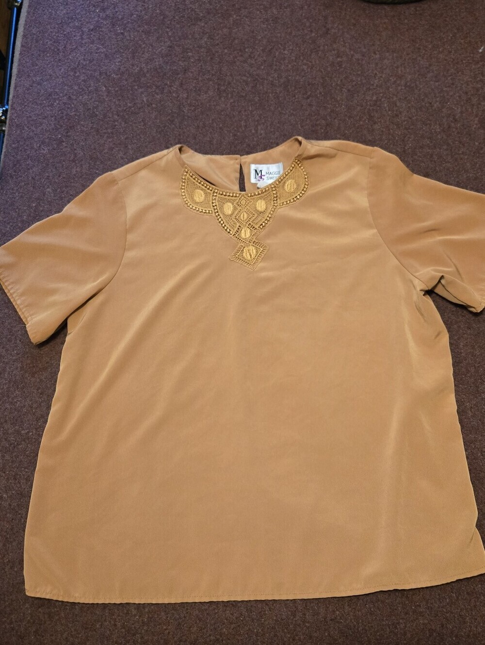 Vintage Maggie Sweet Goldenrod Vintage Blouse Size 14/16 XL